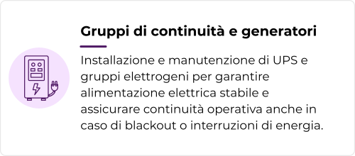 impianti tecnologici - Gruppi di continuità e generatori