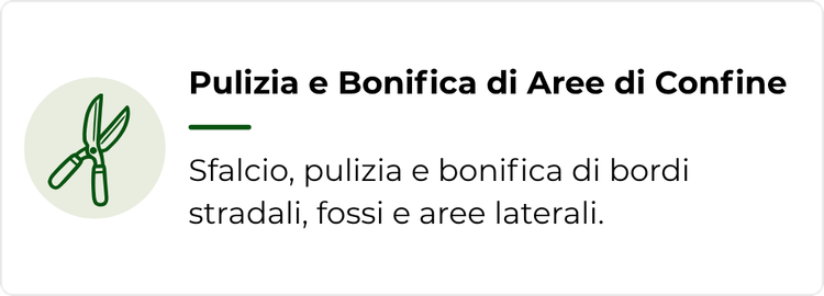 gestione e cura del verde - Pulizia e Bonifica di Aree di Confine