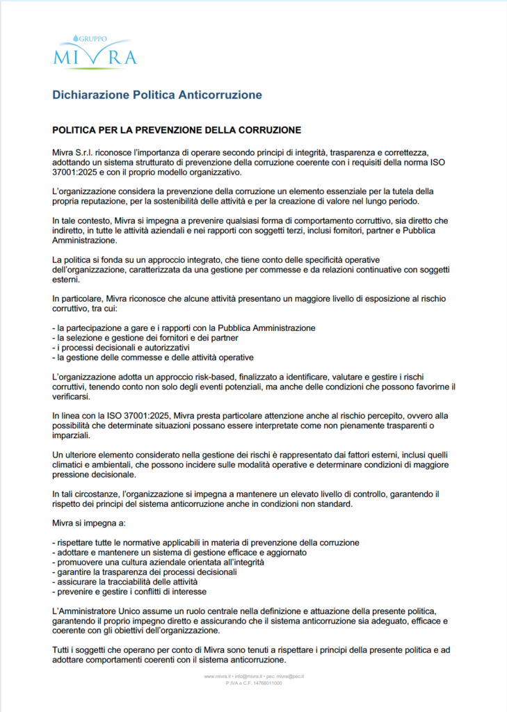 anticorruzione 1 Anticorruzione Mivra