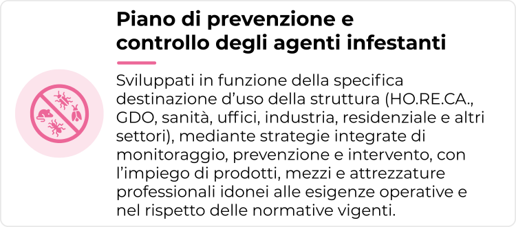 Servizi ambientali - Piano di prevenzione e controllo degli agenti infestanti