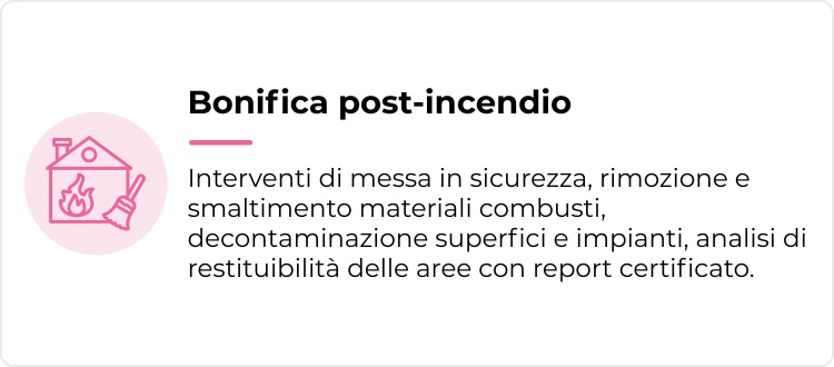 Servizi ambientali - Bonifica post-incendio