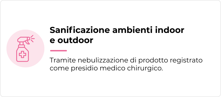 Servizi ambientali - Sanificazione ambienti indoor e outdoor